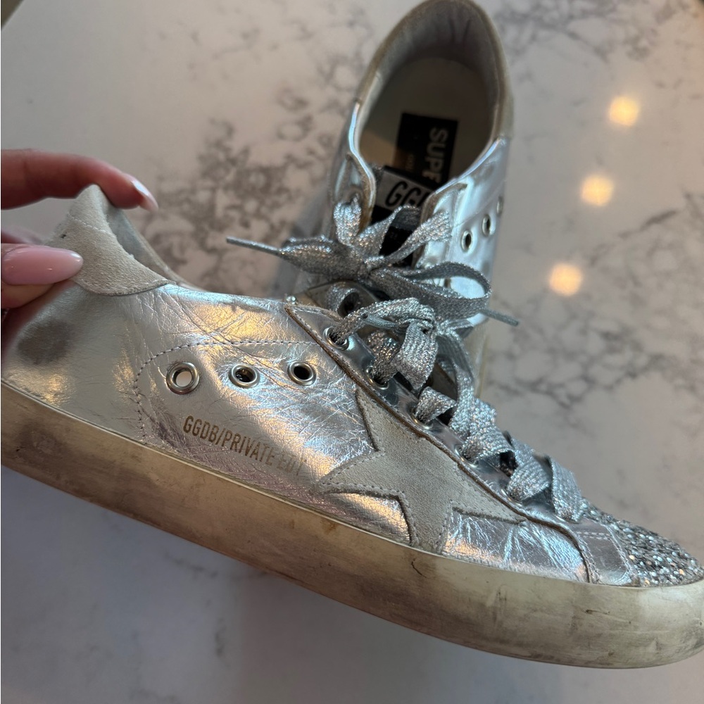Golden Goose Women's Metallic Silver Sneakers
